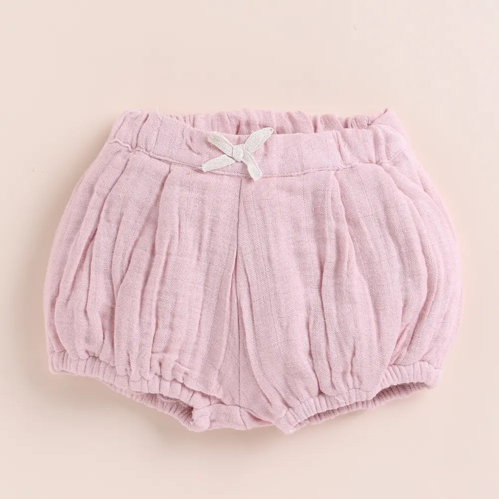 Cot &amp; Candy Baby Muslin Bloomers With Frill Top - Blush Pink