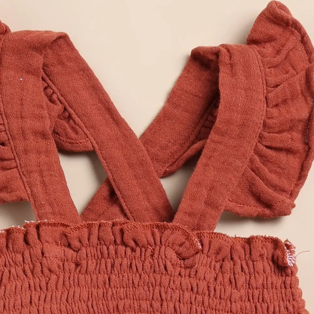 Cot &amp; Candy Baby Organic Muslin Sleeveless Frill Top-Picante