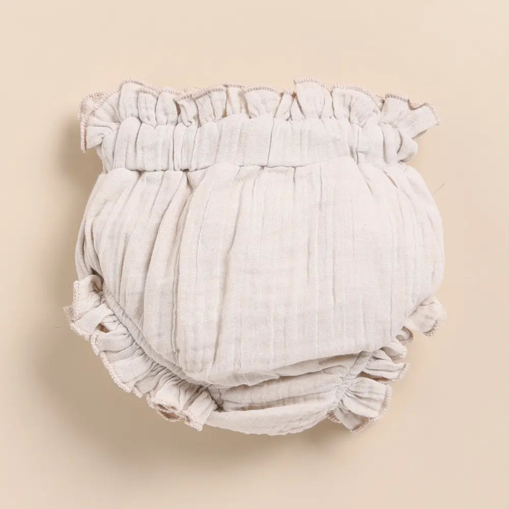 Cot &amp; Candy Baby Organic Muslin High Waist Bloomer-Oatmeal