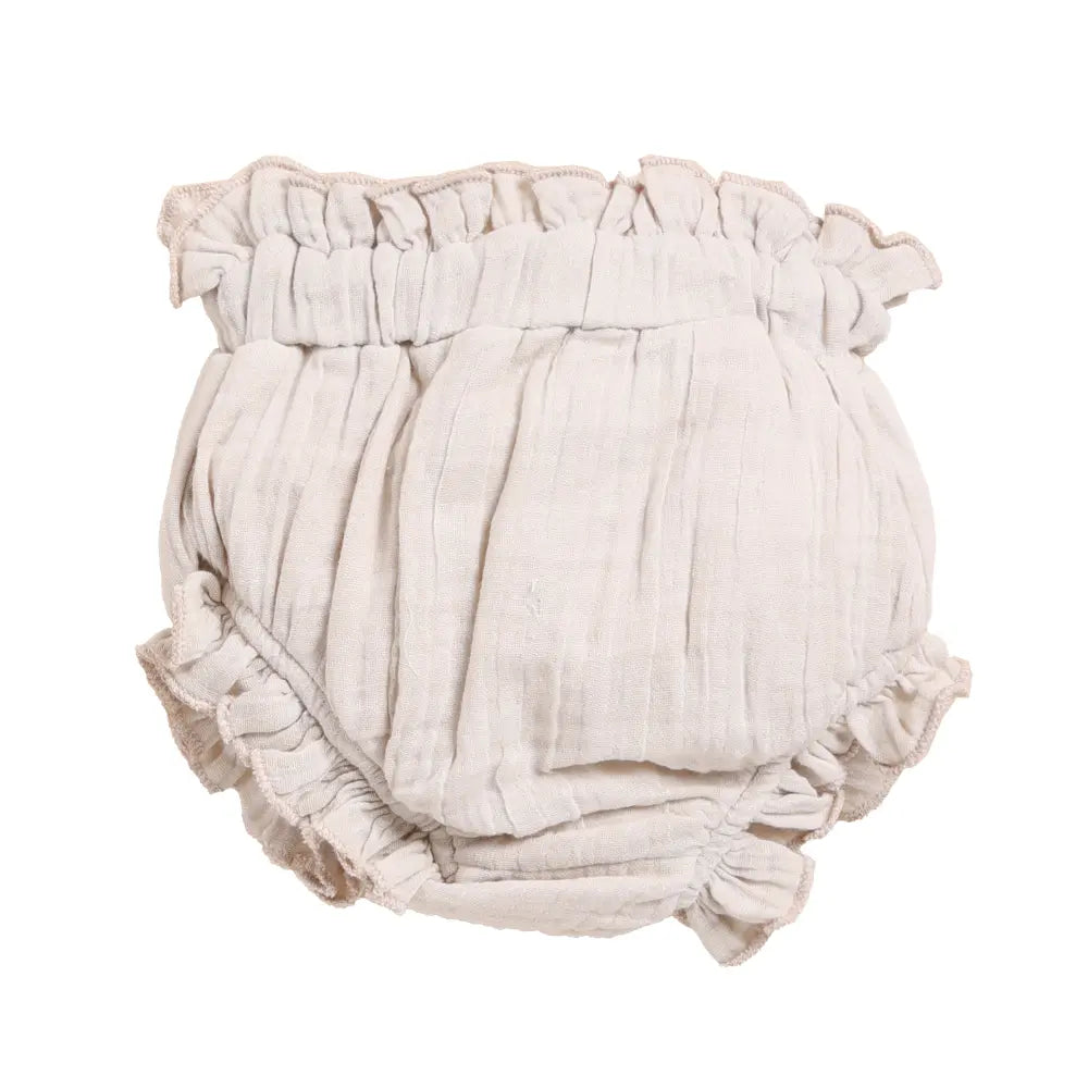 Cot &amp; Candy Baby Organic Muslin High Waist Bloomer-Oatmeal