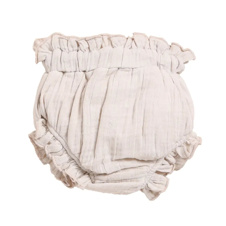 Cot &amp; Candy Baby Organic Muslin High Waist Bloomer-Oatmeal