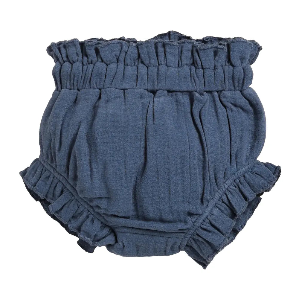 Cot &amp; Candy Baby Organic Muslin High Waist Bloomer-Navy