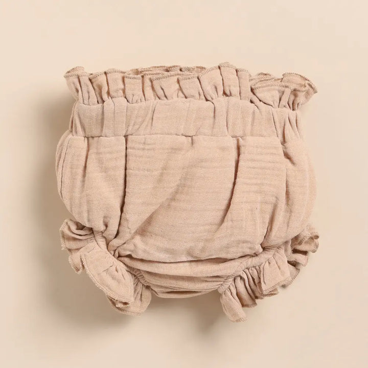 Cot &amp; Candy Baby Organic Muslin High Waist Bloomer-Latte