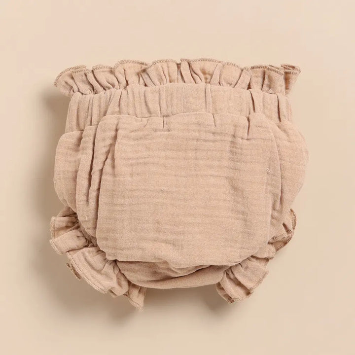 Cot &amp; Candy Baby Organic Muslin High Waist Bloomer-Latte
