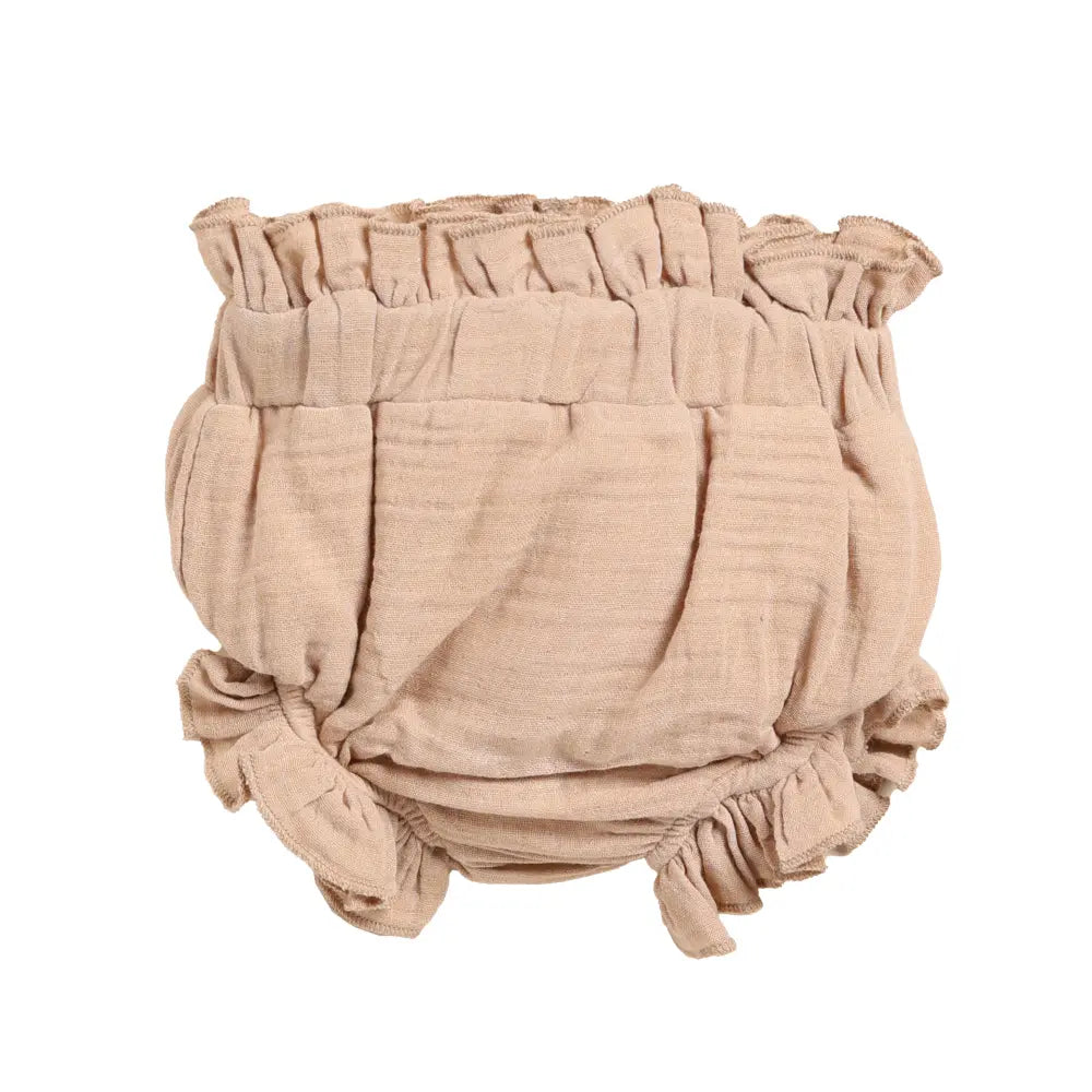 Cot &amp; Candy Baby Organic Muslin High Waist Bloomer-Latte