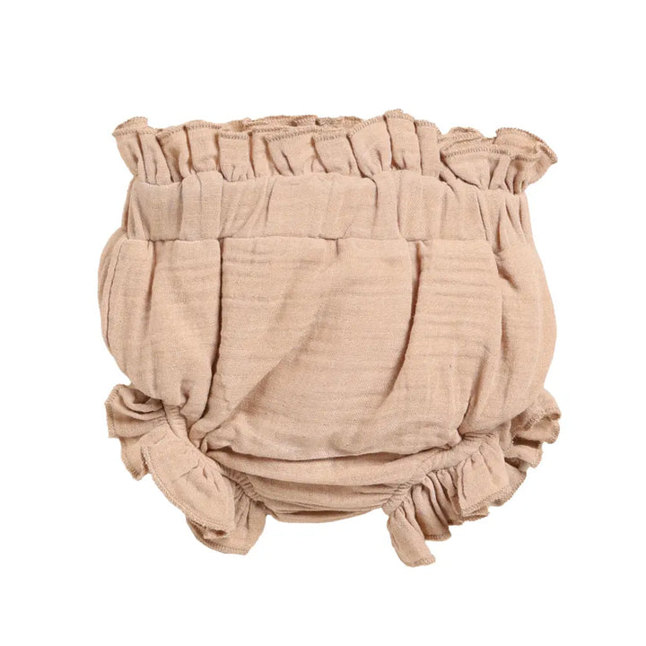 Cot &amp; Candy Baby Organic Muslin High Waist Bloomer-Latte