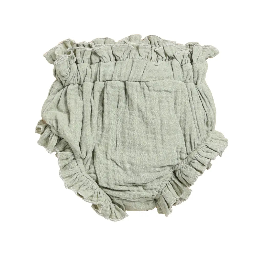 Cot &amp; Candy Baby Organic Muslin High Waist Bloomer-Sage
