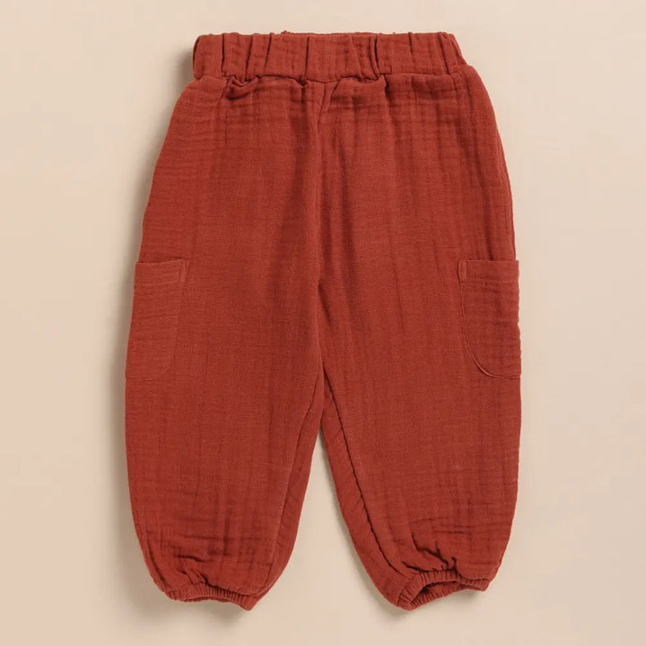 Cot &amp; Candy Baby Organic Muslin Long Sleeve Henley Tshirt With Lounge Pant Set-Olive + Picante