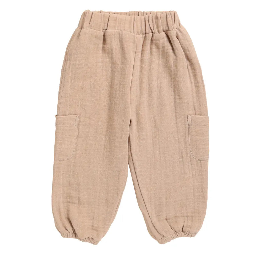 Cot & Candy Baby Organic Muslin Lounge Pants-Latte