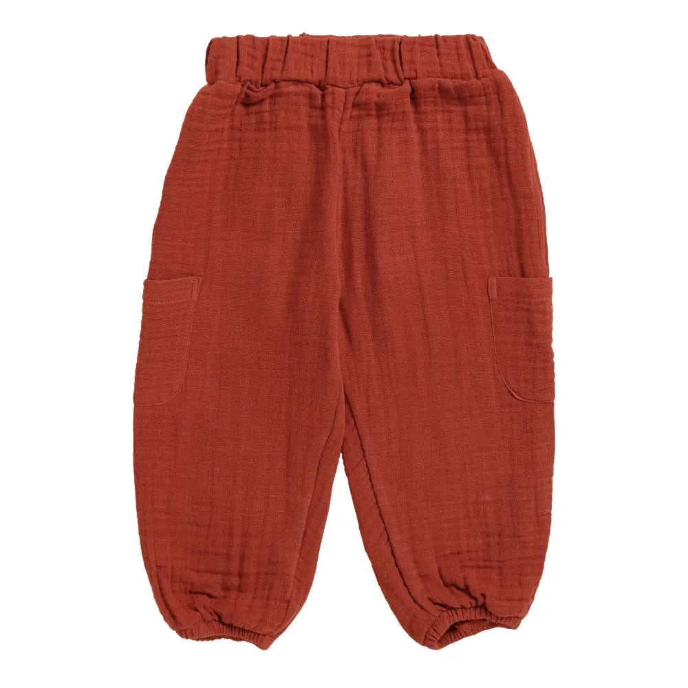 Cot &amp; Candy Baby Organic Muslin Lounge Pants-Picante