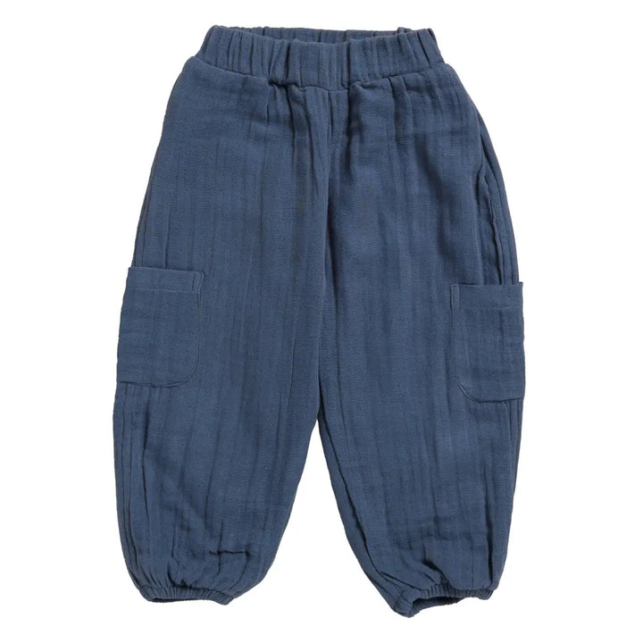 Cot &amp; Candy Baby Organic Muslin Lounge Pants-Navy