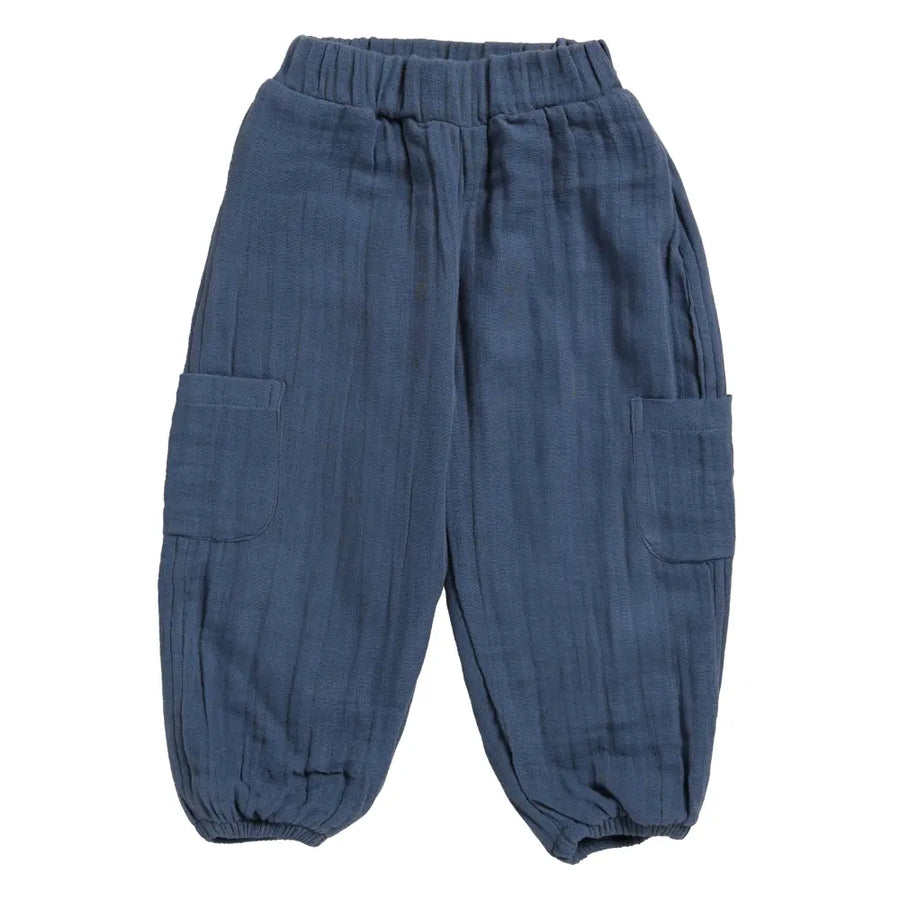 Cot & Candy Baby Organic Muslin Lounge Pants-Navy