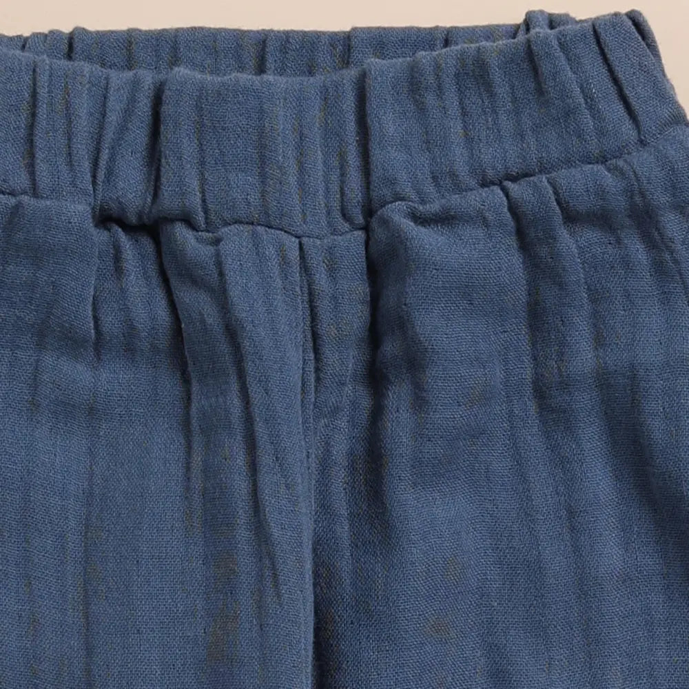 Cot &amp; Candy Baby Organic Muslin Lounge Pants-Navy