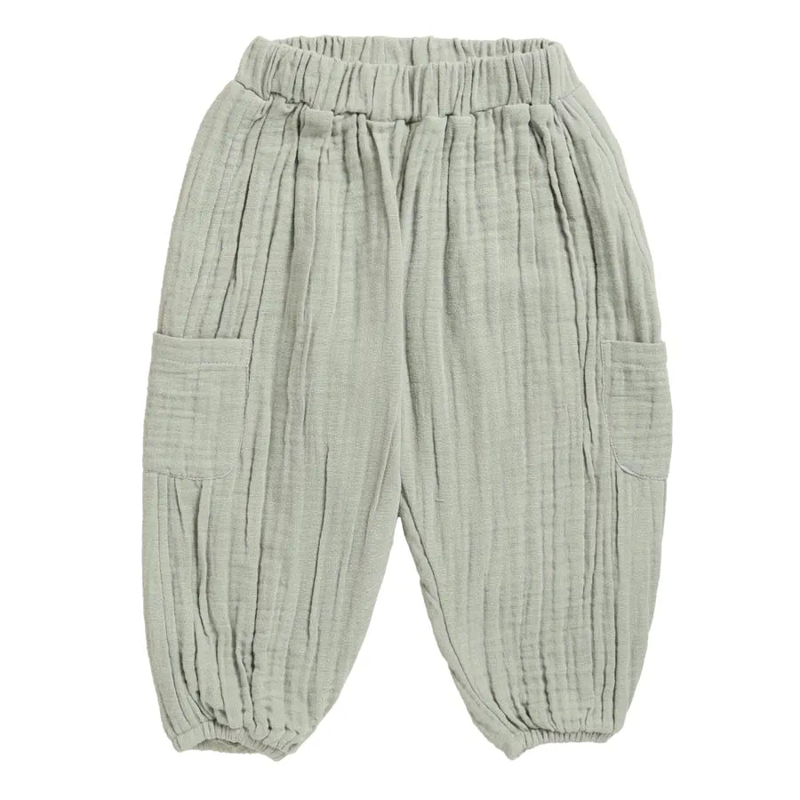 Cot & Candy Baby Organic Muslin Lounge Pants-Sage