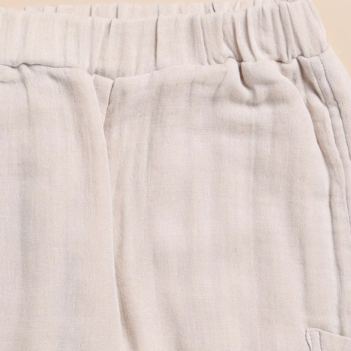 Cot &amp; Candy Baby Organic Muslin Long Sleeve Henley Tshirt With Lounge Pant Set-Navy + Oatmeal