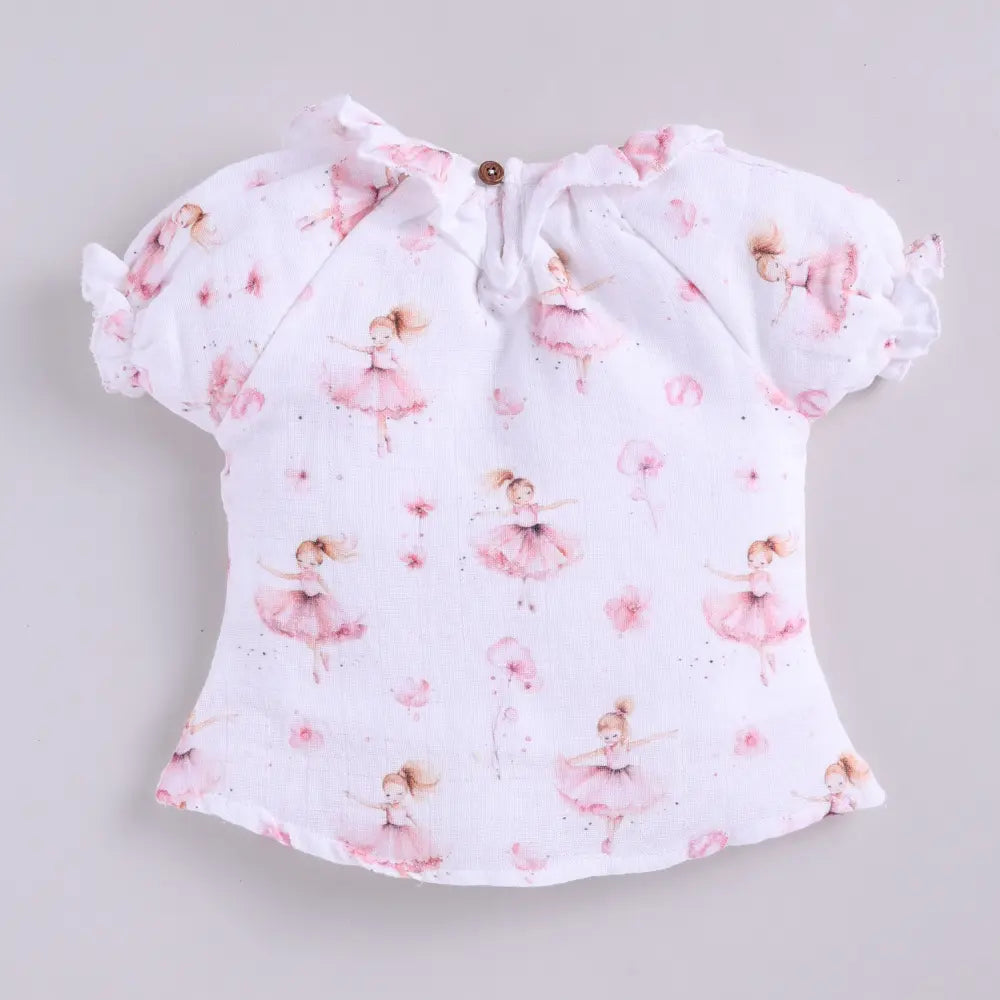 Cot &amp; Candy Baby Muslin Bloomers With Frill Top - Ballerina