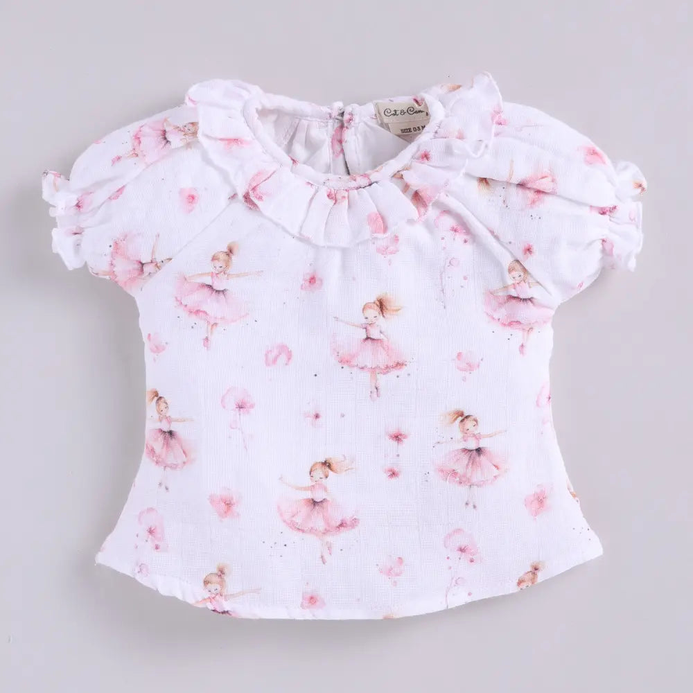 Cot &amp; Candy Baby Muslin Bloomers With Frill Top - Ballerina