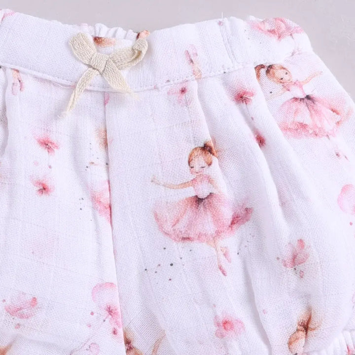Cot &amp; Candy Baby Muslin Bloomers With Frill Top - Ballerina