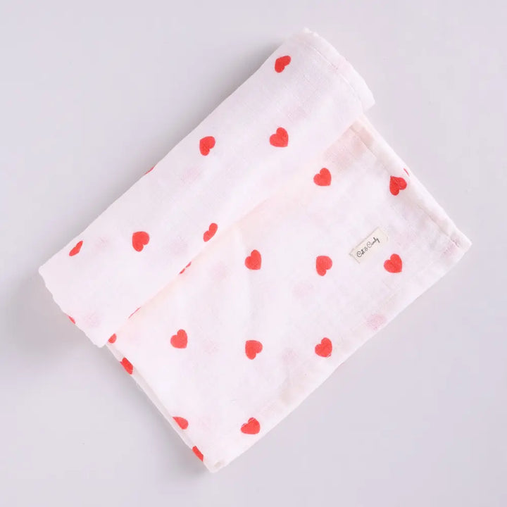 Cot &amp; Candy Baby Organic Muslin Swaddle and Beanie Set-Tiny Love