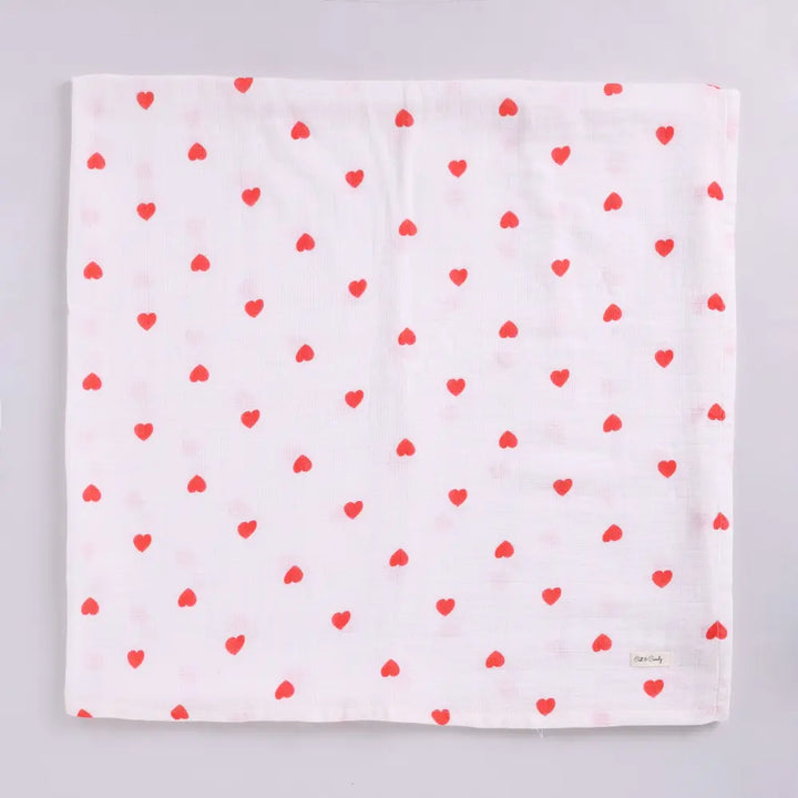 Cot &amp; Candy Baby Organic Muslin Swaddle and Beanie Set-Tiny Love