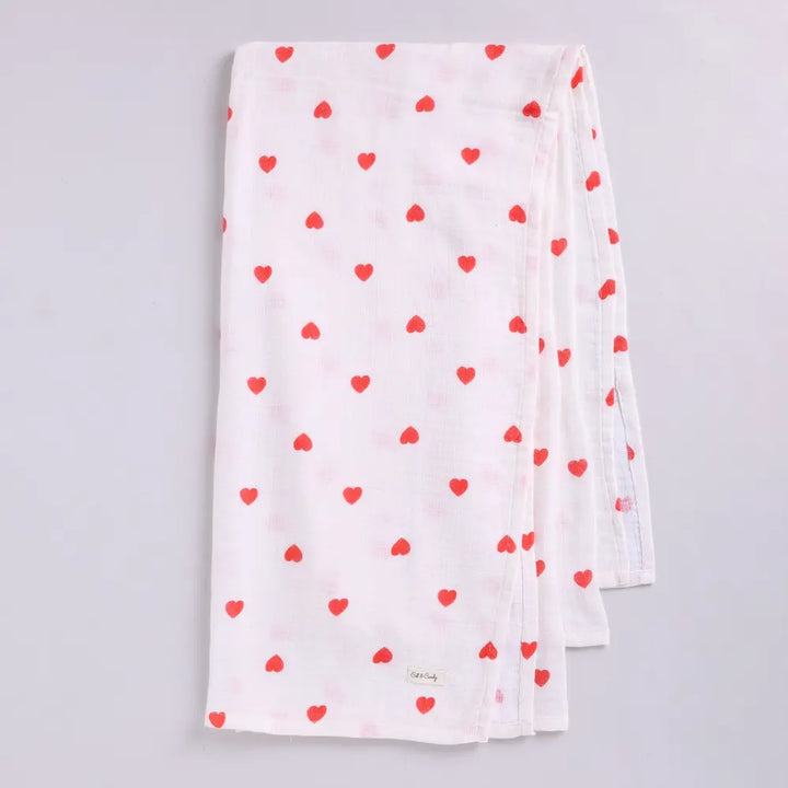 Cot &amp; Candy Baby Organic Muslin Swaddle and Beanie Set-Tiny Love