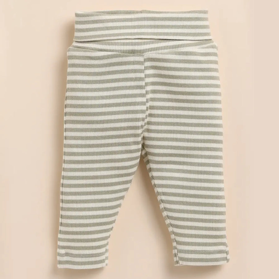 Cot & Candy Baby Organic Drawstring Leggings - Dewkist Stripe