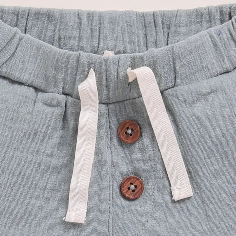 Cot &amp; Candy Baby Organic Muslin Oversized Tee With Muslin Shorts-Spring Floral + Sage