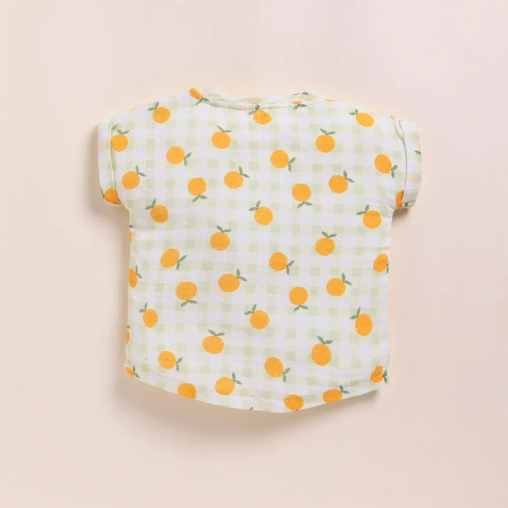 Cot &amp; Candy Baby Organic Muslin Oversized Tees Pack Of 3-Orange + Strawberry + Spring Floral