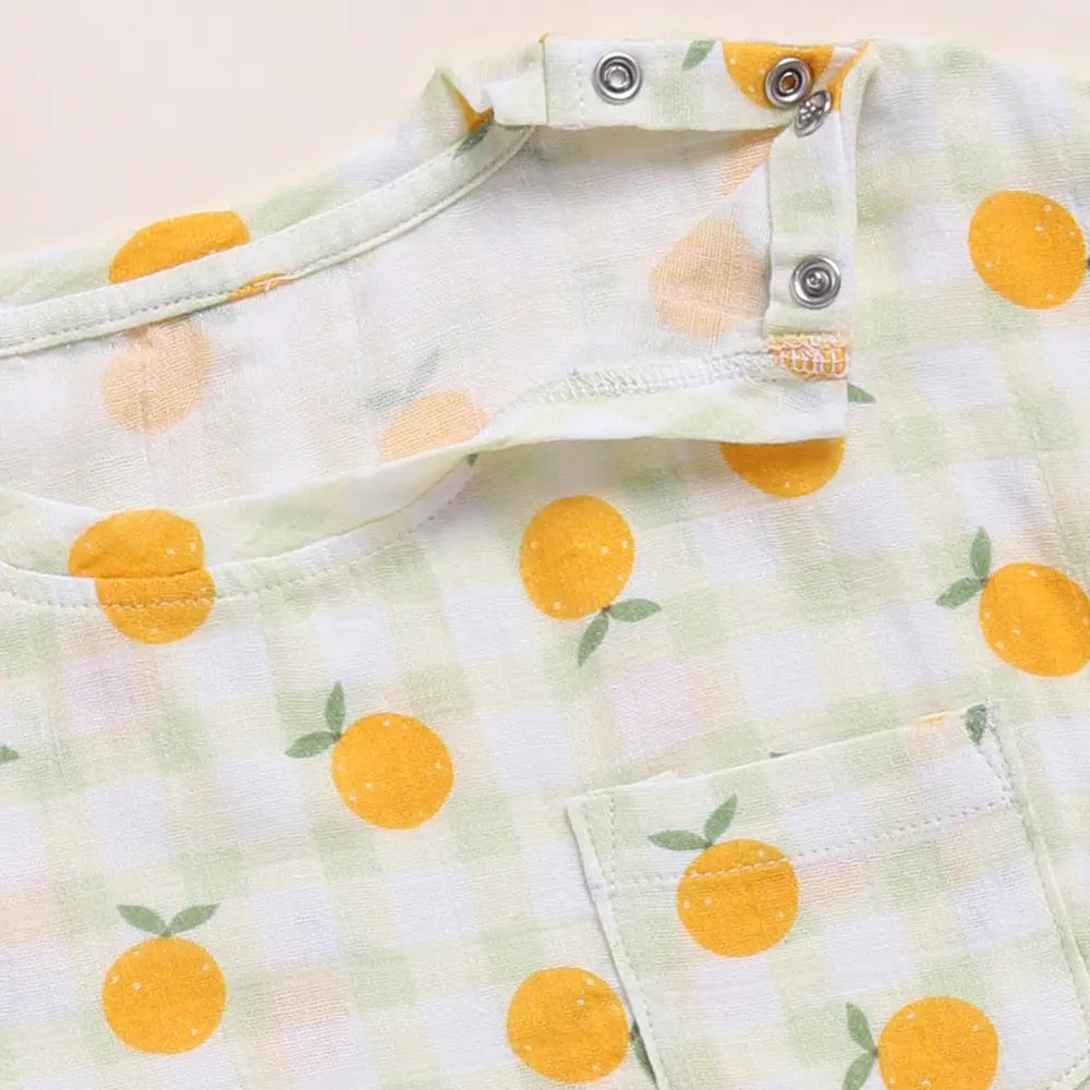 Cot &amp; Candy Baby Organic Muslin Oversized Tees Pack Of 3-Orange + Strawberry + Spring Floral