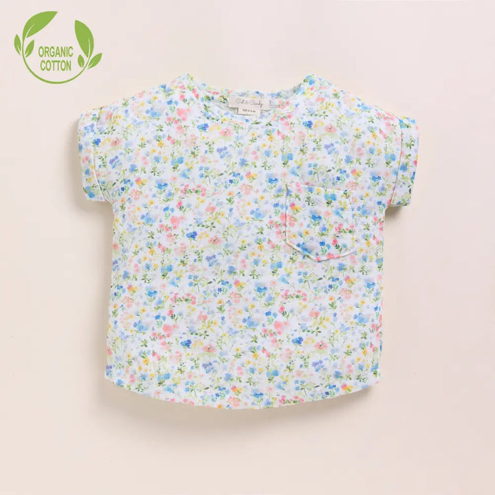 Cot &amp; Candy Baby Organic Muslin Oversized Tees Pack Of 3-Orange + Strawberry + Spring Floral