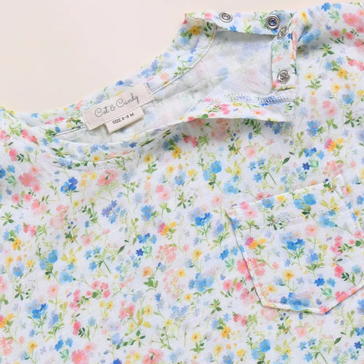 Cot &amp; Candy Baby Organic Muslin Oversized Tees Pack Of 3-Orange + Strawberry + Spring Floral