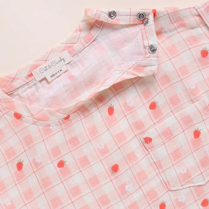 Cot &amp; Candy Baby Organic Muslin Oversized Tees Pack Of 2-Orange + Strawberry