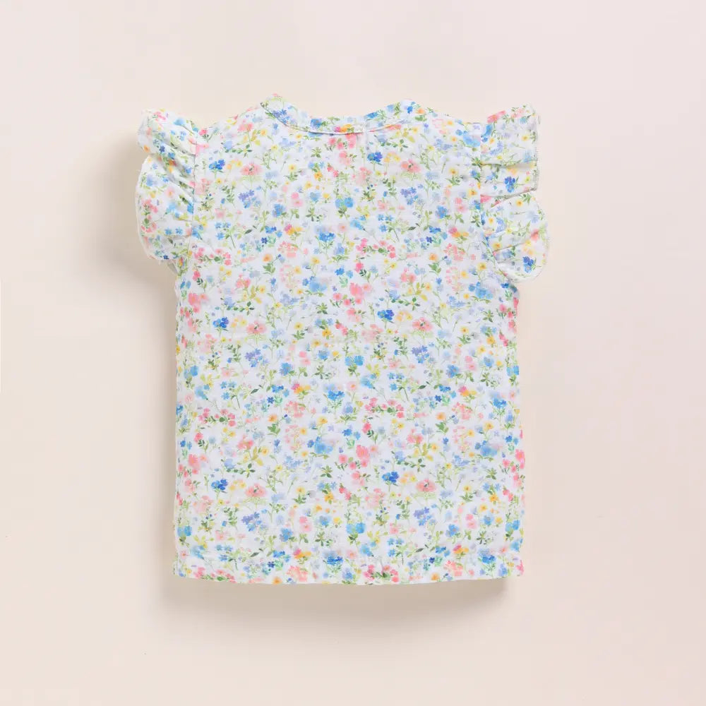 Cot &amp; Candy Baby Organic Muslin Jhabla Set-Spring Floral Print