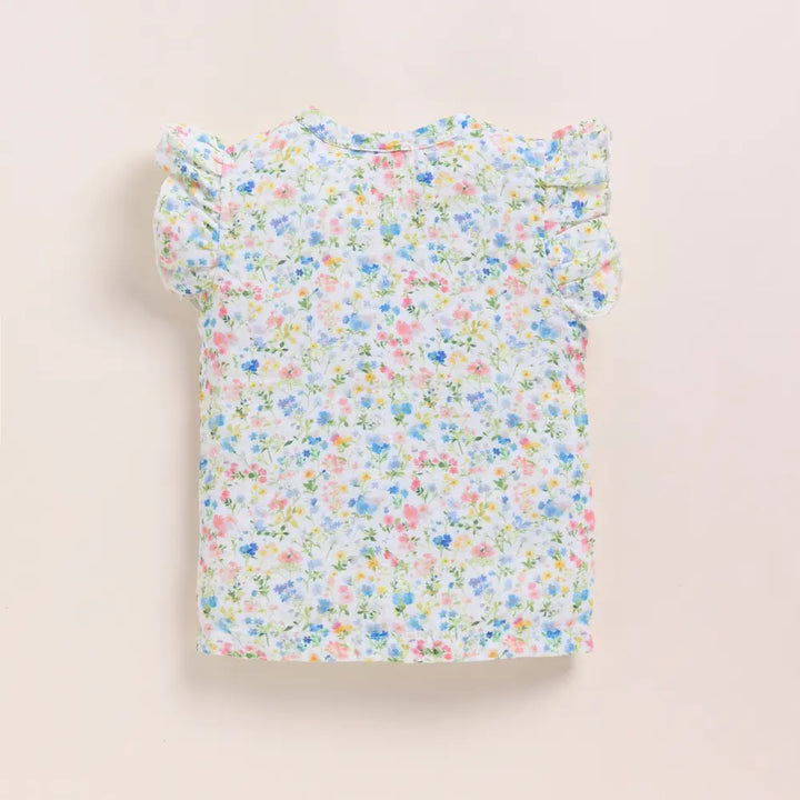 Cot &amp; Candy Baby Organic Muslin Jhabla Set-Spring Floral Print