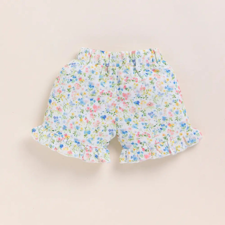 Cot &amp; Candy Baby Organic Muslin Jhabla Set-Spring Floral Print