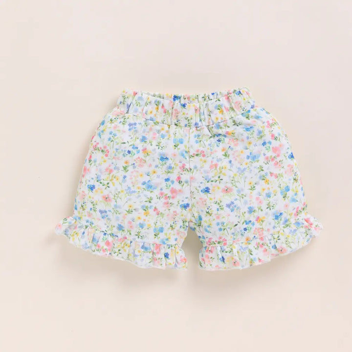 Cot &amp; Candy Baby Organic Muslin Jhabla Set-Spring Floral Print