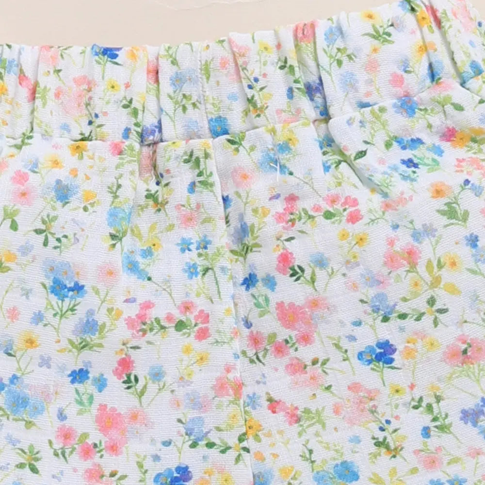 Cot &amp; Candy Baby Organic Muslin Jhabla Set-Spring Floral Print