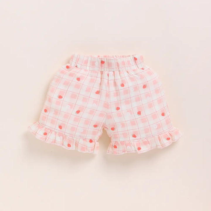 Cot &amp; Candy Baby Organic Muslin Jhabla Set - Strawberry Print