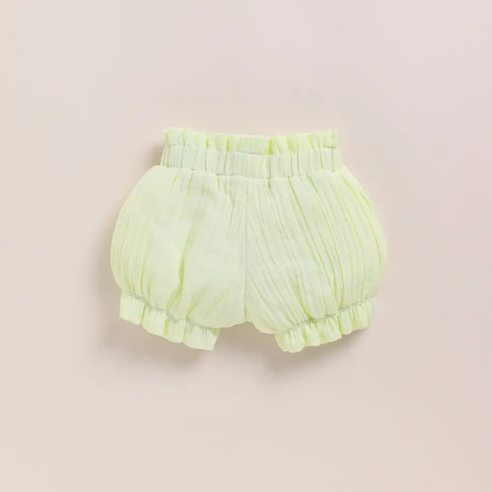 Cot &amp; Candy Baby Organic Muslin Frill Top Set-Pistachio Cream