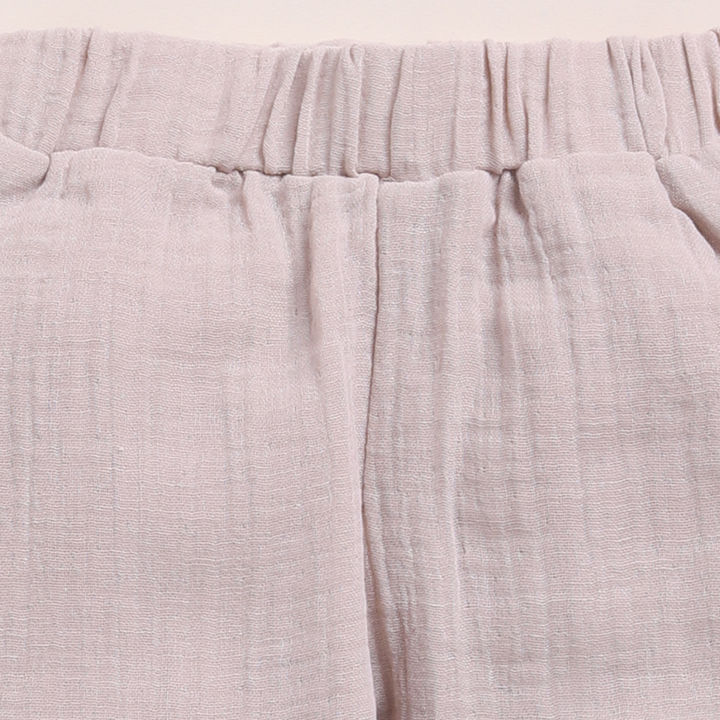 Cot &amp; Candy Baby Organic Muslin Short Sleeve Henley T-shirt With Lounge Pant Set-Cocoa Whisper + Oatmeal