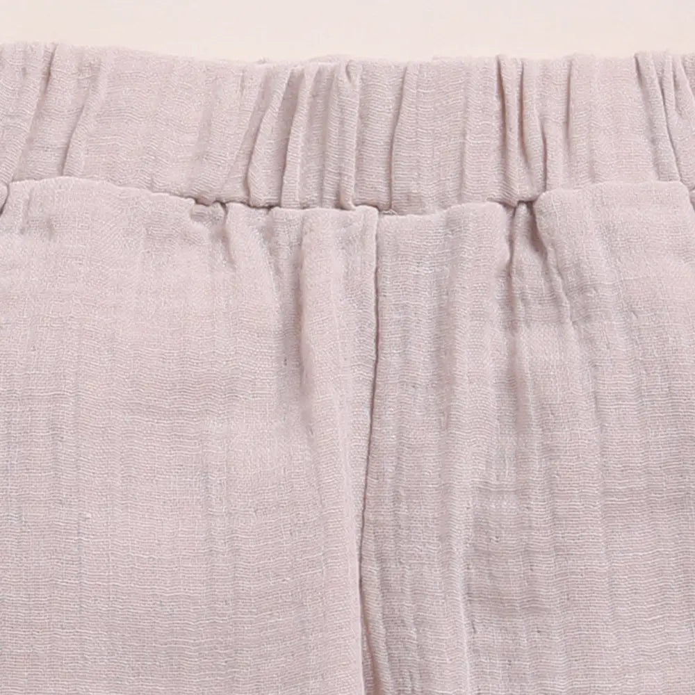 Cot &amp; Candy Baby Organic Muslin Long Sleeve Henley Tshirt With Lounge Pant Set-Cocoa Whisper + Oatmeal