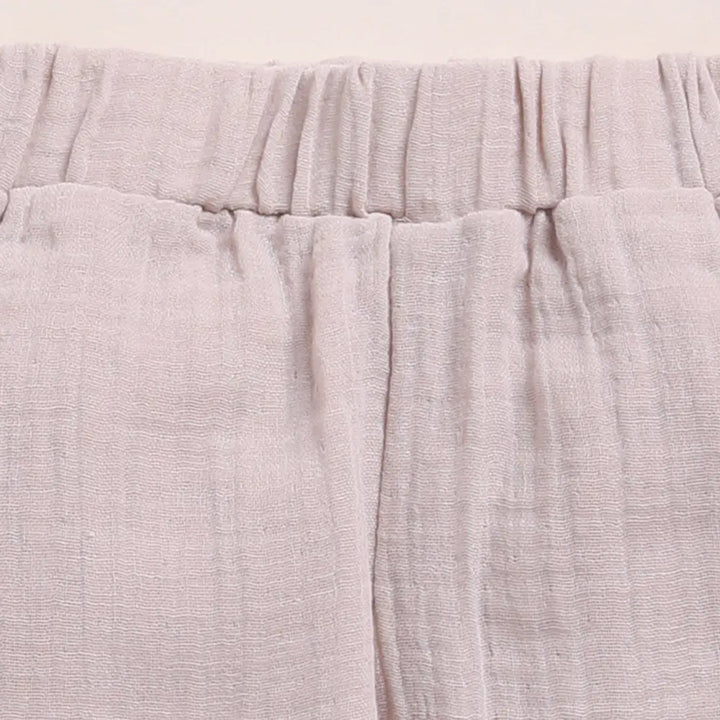 Cot &amp; Candy Baby Organic Muslin Long Sleeve Henley Tshirt With Lounge Pant Set-Cocoa Whisper + Oatmeal
