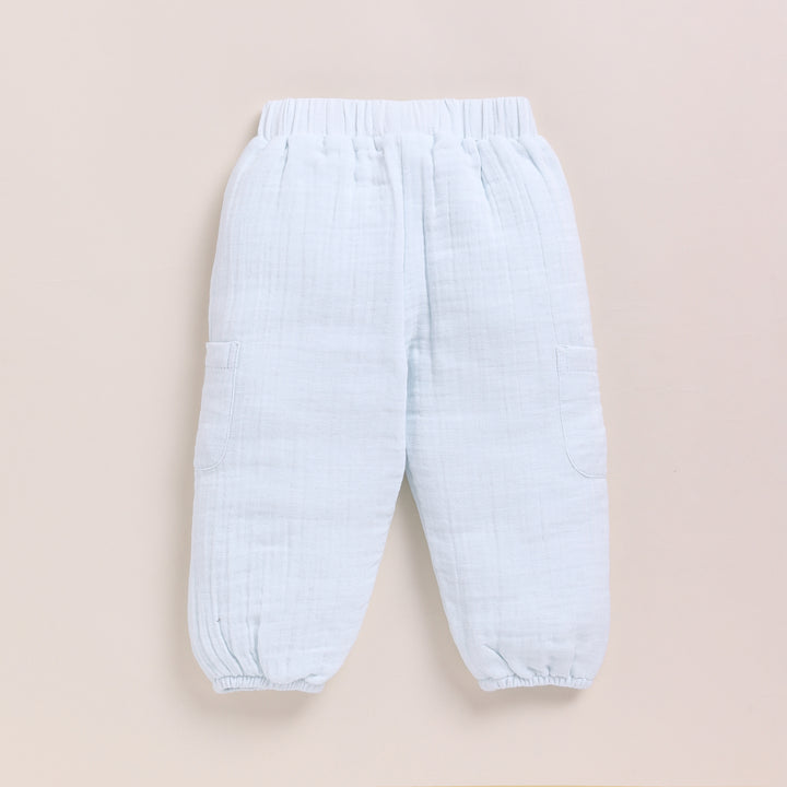 Cot &amp; Candy Baby Organic Muslin Lounge Pants-Ice Melt