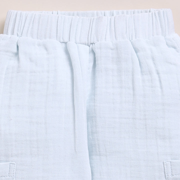 Cot &amp; Candy Baby Organic Muslin Lounge Pants-Ice Melt