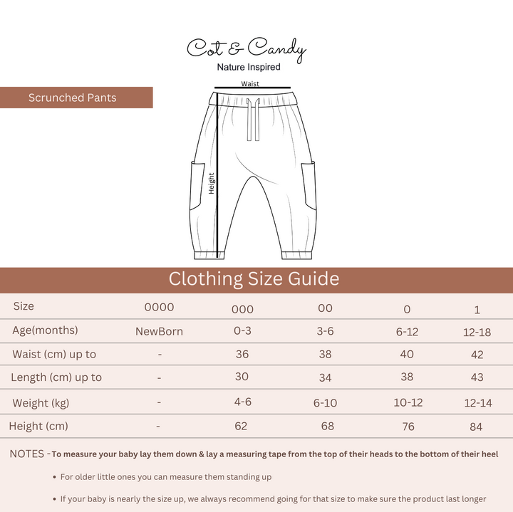 Cot &amp; Candy Baby Organic Muslin Lounge Pants-Ice Melt