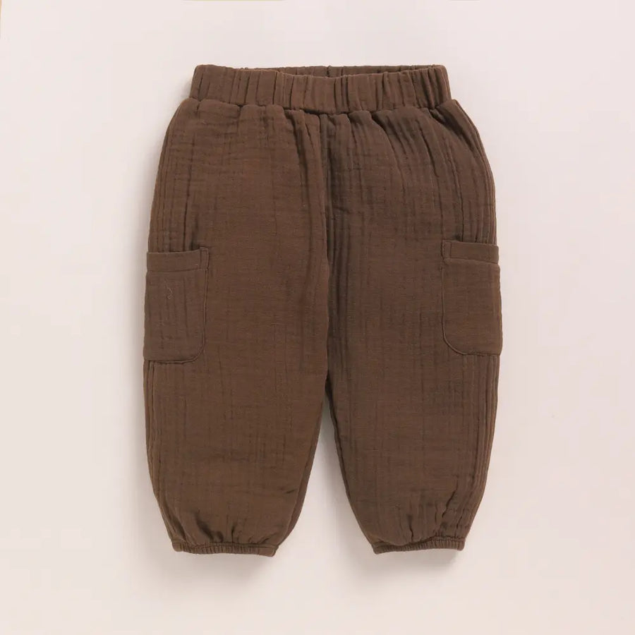 Cot & Candy Baby Organic Muslin Lounge Pants-Cocoa Whisper