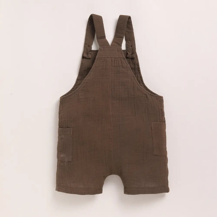 Cot &amp; Candy Baby Organic Muslin Dungaree-Cocoa Whisper