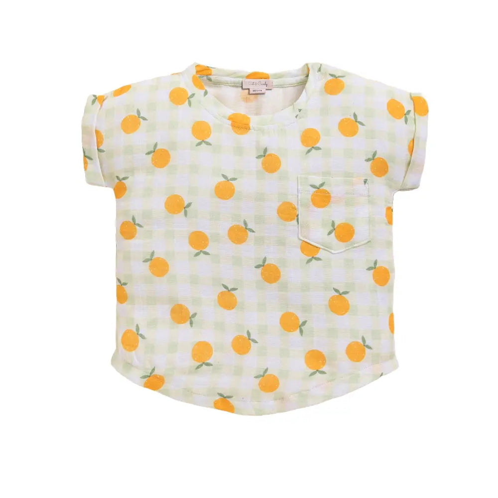 Cot &amp; Candy Baby Organic Muslin Oversized Tees-Orange Print