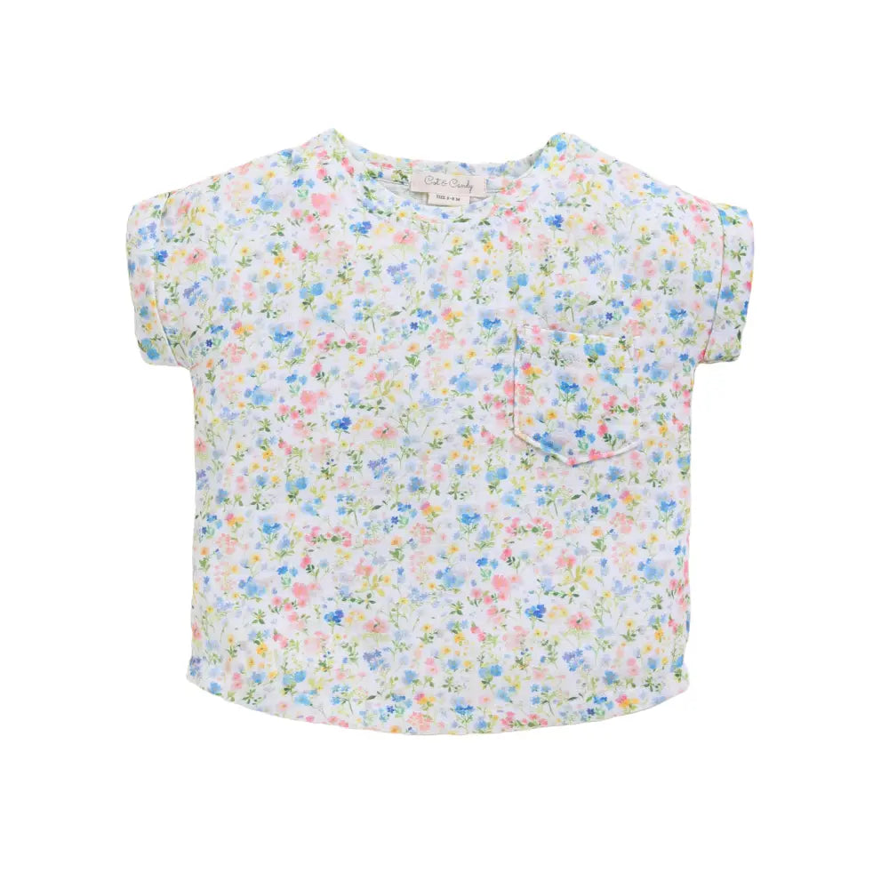 Cot &amp; Candy Baby Organic Muslin Oversized Tees-Spring Floral Print