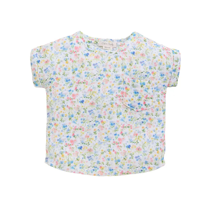 Cot &amp; Candy Baby Organic Muslin Oversized Tees-Spring Floral Print